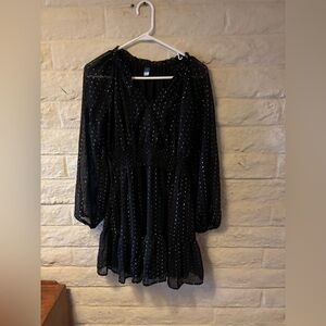 Old Navy Ruffled Black Dress-Small